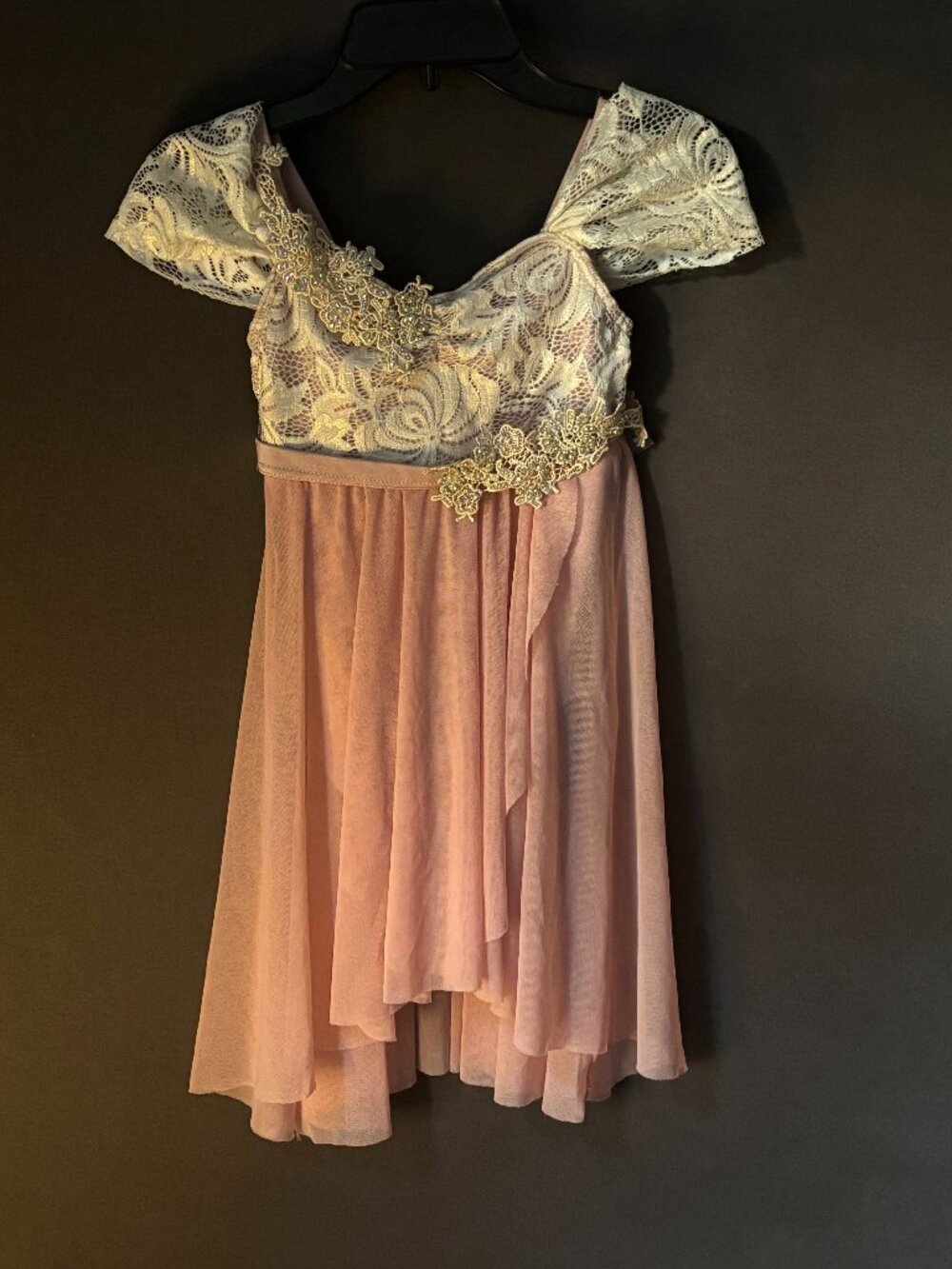 Weissman Showtime Blush Pink White Lace Empire Lyrical Dance Costume LC